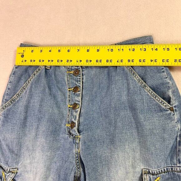 A.CO.CO Shorts Jean Mens 28 Cargo Pocket Denim Exposed Button Fly Vintage - Picture 5 of 9